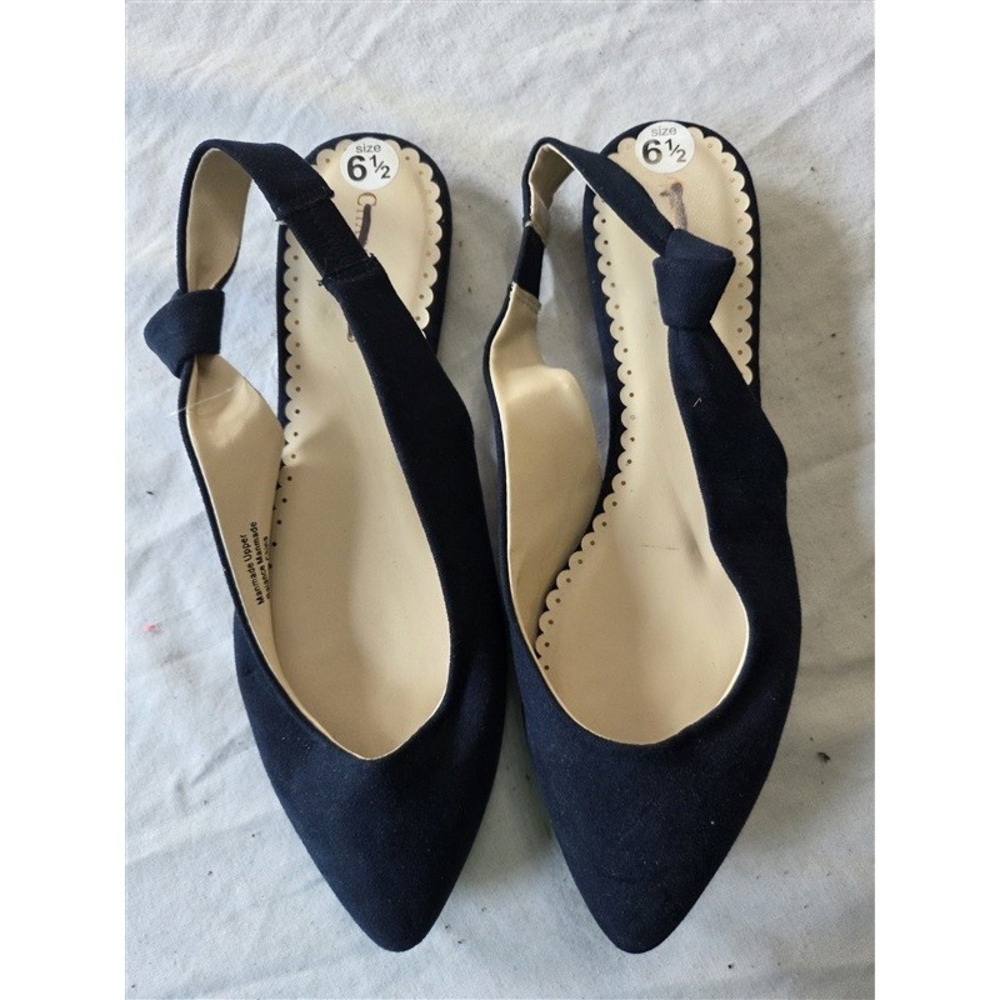 NWOT Charter Club 6.5 Knot Side Slingback Pointy Toe Flats Blue 132180